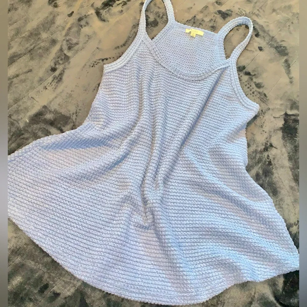 KORI Waffle Knit Flowy Oversized Effortless Look Tank Top - Picture 2 of 4
